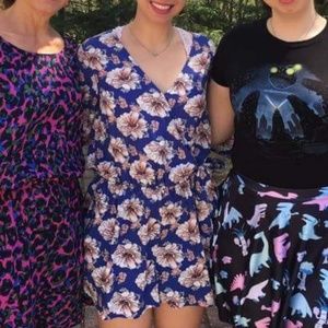 3/4 Sleeve Floral Romper